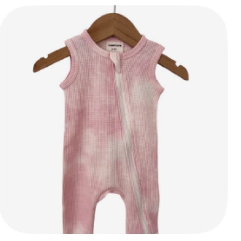 SpearmintLove Organic Sleeveless Waffle Zip Romper